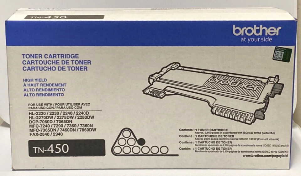 NEW IN BOX~ Brother At Your Side~ TN450 High-Yield Toner Cartridge - Black - Image 1 of 4