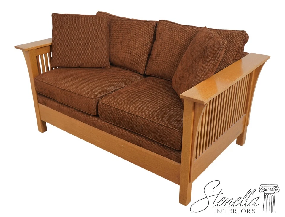 67667: STICKLEY Mission Oak Upholstered Loveseat Sofa - Image 1 of 4
