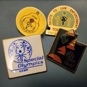 Utah Special Olympics Hat Pin Lapel Pin Pinback Lot of 4 pins - Picture 1 of 7