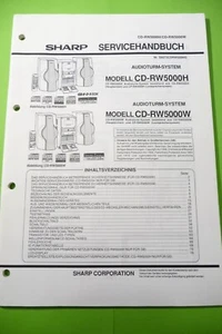 Manual De Servicio Para Sharp CD-RW5000 H, ORIGINAL! - Imagen 1 de 1