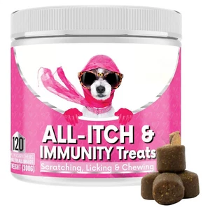 All-Itch Immunity Treats For Dogs - Soothe Itchy Paws, Eyes, Ears, Skin 120pcs - Picture 1 of 9