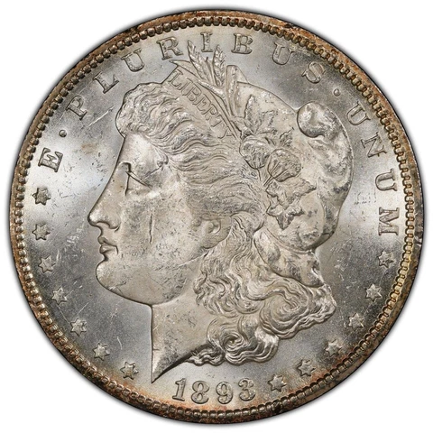 1893-CC Morgan Dollar PCGS MS-62 Rare Carson City with TrueView Cover