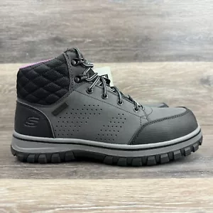 Skechers Boots Women Mccoll Composite Toe 108004 Gray Nubuck Lace Up Work size 9 - Picture 1 of 19