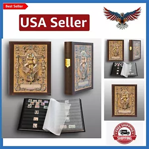 Prophila Stamp Collector's Album with 60 Black Pages Stockbook in Heritage De... - Picture 1 of 7