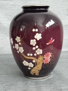 Japanese Fujiclos China Ceramic Purple Vase - Picture 1 of 9