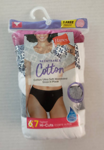 Hanes Ultimate Breathable Women Panties 7 Hi-Cuts 10/3XL NIP Multi-Color