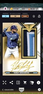 2021 TOPPS BUNT TRIPLE THREADS GOLD SIGNATURE RELIC ICONIC RANDY AROZARENA *