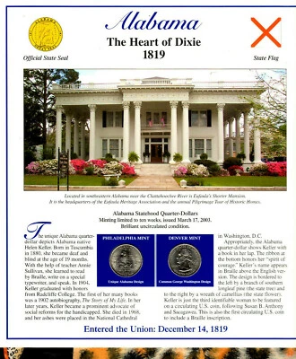 Alabama Quarters P&D 2003 (Postal Panel Collection) PCS - Image 1 of 2