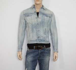 $468 NEW Diesel ELSHAR Jean Jacket in Light Blue Size Large SLIM 100% Cotton - Picture 1 of 12