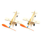  2 Sets Rubber Band Powered Fly Balsa Wood Painting 3d Models Airplane