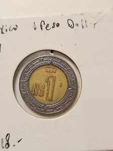 1994 Mexico 1 Peso Dollar Bi-Metallic Coin XF - Picture 1 of 4
