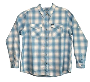 NUEVO SIN ETIQUETAS Camisa Top Dixxon BelAir Classics Franela Redefinida para Mujer 2X Botones a Presión - Imagen 1 de 12