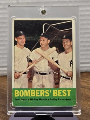 Mickey Mantle 1963, Bobby Richardson, Tom Tresh Topps #173! ¡¡EXCELENTE ESTADO!!! Foto 1 de 2