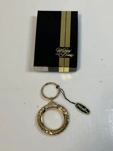 Vintage Whiting Davis goldfarbene Creolen Schlüsselanhänger - Bild 1 von 10