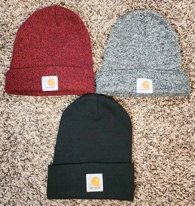 Carhartt Beanie Winter Hat Cap Lot Bundle Of (3) Multiple Colors - Picture 1 of 5