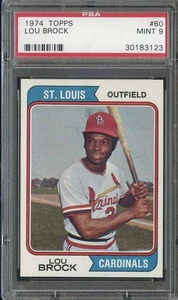 1974 TOPPS #60 LOU BROCK PSA 9 CARDINALS HOF *B74061 - Picture 1 of 2