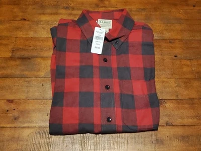 L.L. Bean Scotch Plaid Flannel Shirt Traditional Fit Red Buffalo Men's Small - Image 1 of 3