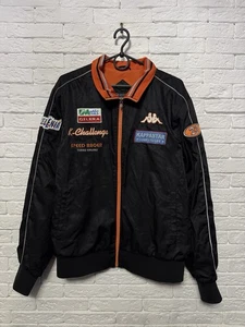 Vintage Kappa Racing Nylon Bomber Jacket Full Zip Kappa Star Sz XL - Picture 1 of 6