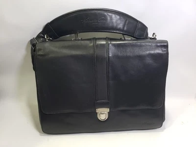 Kenneth Cole Leather Laptop Messenger Briefcase Business Bag With Shoulder Strap Foto 1 de 4