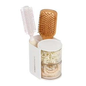2-Layer Clear Hair Accessories Organizer with Hair Brushes Holder, Rotatable ... - Picture 1 of 7