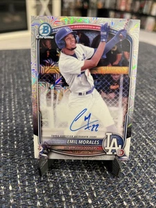 2025 Bowman Chrome Mega Emil Morales Rookie Auto SP Los Angeles Dodgers Auto - Bild 1 von 2