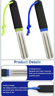 2pcs Fishing Hook/dart  Sharpener File Pocket Frosted Stone Grinder Tool 2-Side - Image 1 of 4