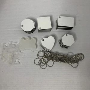 38 Pcs Sublimation Keychain Blanks Double Side Heat Transfer white - Picture 1 of 4