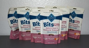 Blue Buffalo Bites Plus Skin And Coat/Immune Support Dog Treats Salmon Lot of 8 - Picture 1 of 3