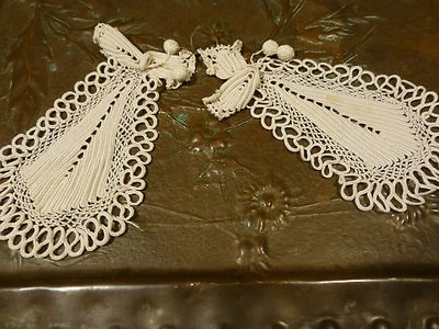 Précieux travail !!Jabots ? Cravates corsages ?des ans 20-30 fil de lin  - Photo 1/2