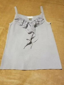 Linda Lucia Damen ärmelloses Top.  Grau mit Rüschen vorne. Größe S. - Bild 1 von 2
