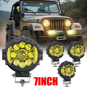 7'' inch LED Work Pods Light For Spot Flood Combo Fog Lamp Offroad Driving Amber - Picture 1 of 14