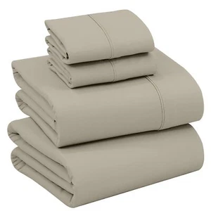 4 Piece 100% Cotton Sheet Set Deep Pocket 200 Thread Count Cozy Soft Bed Sheets - Picture 1 of 247