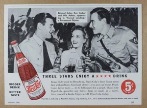 1941 Pepsi-Cola Richard Arlen Eva Gabor Nils Asther photo vintage print Ad - Picture 1 of 1