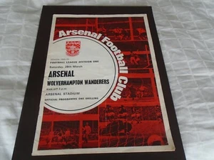 Arsenal v Wolverhampton Wanderers Football League Division 1 Programme 28/3/70 - Picture 1 of 3