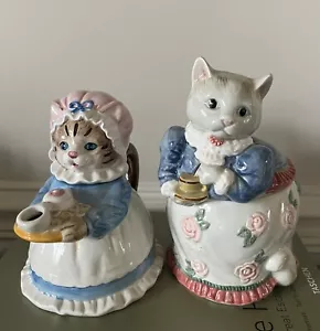 Mrs Kitten Cat Teapot Heritage Mint And Fitz & Floyd Cat Cookie Jar - Picture 1 of 7