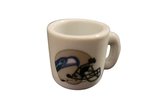 NFL Seattle Seahawks Mini Miniature Ceramic Mug Vintage Collectible 1.25” Cover