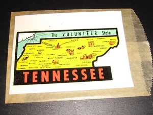 Vintage Aufkleber Reise Souvenirs Auto Auto Gepäck - Tennessee - Bild 1 von 1