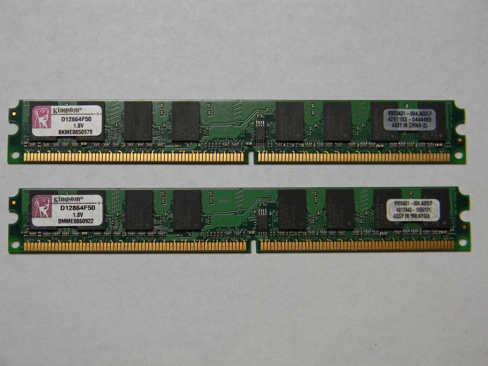 2GB =1GB x2 DDR2-6 Kingston D12864F50 PC2-5400 D12864F50 Low profile Desktop RAM - Image 1 of 2