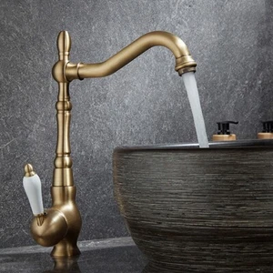 Antik Messing Küche Badezimmer Spüle drehbar Wasserhahn Mixer Wasserhahn msf910 - Bild 1 von 6
