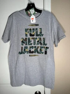 Full Metal Jacket T-Shirt Camo Grey Logo Bullet Design Gray Size M NWT - Picture 1 of 4