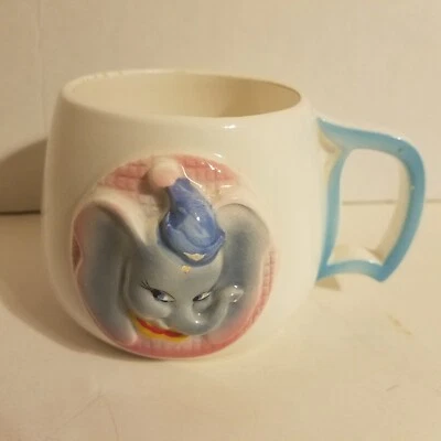 Taza de café de cerámica Disneyland Dumbo de colección Magic Kingdom recuerdo años 70 Foto 1 de 4