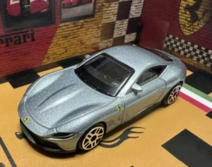 Bburago 1:64 Ferrari Roma Diecast Metal Model Boy Toy Car Silver New in Box - Picture 1 of 6
