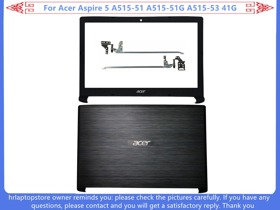 New For Acer Aspire 5 A515-51 A515-51G A515-53 41G LCD Back Cover/ Bezel /Hinges - image 1 of 1