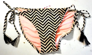 XHILARATION DAMEN SAITEN BIKINIUNTERTEIL SCHWARZ & CREME MEDIUM NEU MIT ETIKETT! - Bild 1 von 2