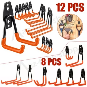 8/12PCS Heavy Duty Steel Garage Storage Utility Wall Hook Organizer Tools Hanger - Picture 1 of 24