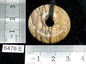 Donut JASPIS LANDSCHAFT 30mm + verstellbare Kordel - Mineralien Lithotherapie Anhänger - Bild 1 von 3