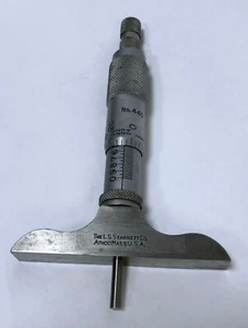 STARRETT No. "MEDIDOR DE PROFUNDIDAD DE 1" CARA DE ACERO 440 ¡EN EXCELENTE ESTADO! - Imagen 1 de 4