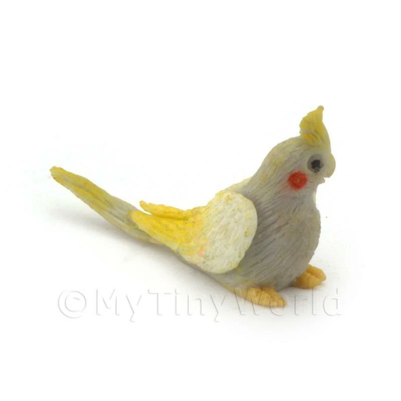 Fatto a Mano Miniatura per Casa Delle Bambole Grigio Bambino Calopsite Con - Immagine 1 di 1