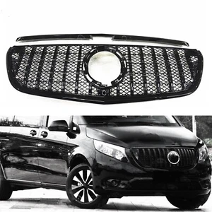Black GT Style Front Bumper Grille For Mercedes Benz W447 Metris 2021-2023 - Picture 1 of 10
