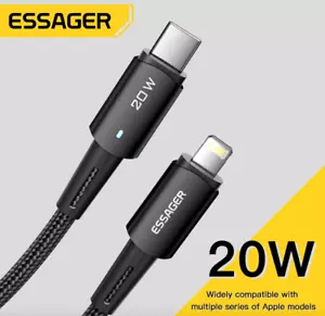 Essager 1M Type C Cable For IPhone 12 13 pro Max XS 20W Fast Charging Cable Type - Picture 1 of 1